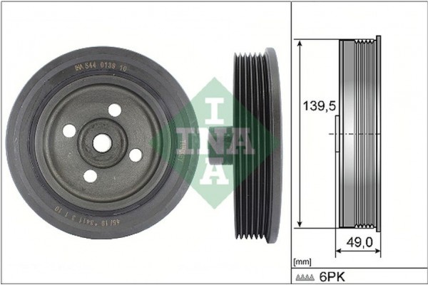 Ina Τροχαλία ιμάντα, Στροφαλοφόρος Άξονας - 544 0139 10