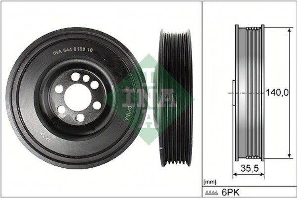 Ina Τροχαλία ιμάντα, Στροφαλοφόρος Άξονας - 544 0159 10