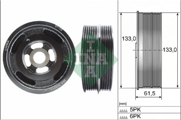 Ina Τροχαλία ιμάντα, Στροφαλοφόρος Άξονας - 544 0167 10