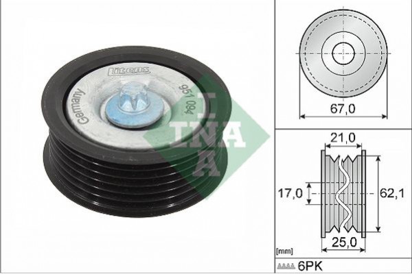 Ina Τροχαλία παρέκκλισης, Ιμάντας poly-V - 532 0629 10