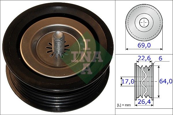 Ina Τροχαλία παρέκκλισης, Ιμάντας poly-V - 532 0671 10