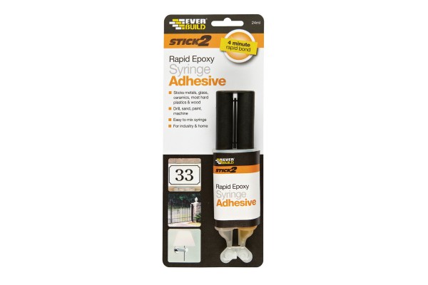 Everbuild 483851 Rapid Epoxy Syringe -ΔΥΟ Συστατικων Ισχυρο Συγκολλητικο 4 Λεπτων , 24ML (ΔΙΑΦΑΝΕΣ)