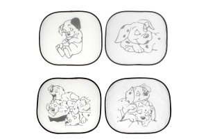 Κουρτινακια Πλαινα Ζευγαρι Με Βεντουζα One Black Ear Dog