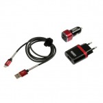Lampa USB Wall & Car Adapter Set Κόκκινο ( L3884.5/T)