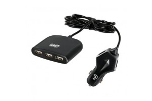 Φορτιστης Αναπτηρα Family ME 5 Usb 12/24V 11600mA 58W Με Καλωδιο 180cm Silver Line