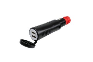 Lampa Αντάπτορας Αναπτήρα Με διπλό Usb PLUG-IN Evo 90 μοίρες 12/24V 2,5A L38975