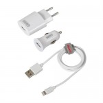 Lampa Apple Lightning Wall & Car Adapter Set Λευκό (38943)