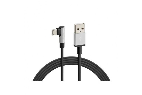 Lampa Angle (90°) / Regular USB 2.0 to micro USB Cable Μαύρο 2m (38835)