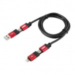 Lampa Regular USB to Lightning / Type-C / micro USB Cable Κόκκινο 1m (L3884.6/T)