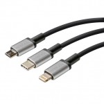 Lampa Regular USB to Lightning / Type-C / micro USB Cable Ασημί 1m (L3884.7/T)