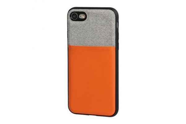 Lampa Duo Pocket Back Cover Συνθετική Γκρι/Πορτοκαλί (iPhone 8/7)