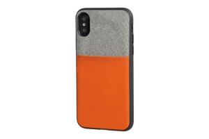 Apple Iphone X Θηκη Κινητου Duo Pocket ΓΚΡΙ-ΠΟΡΤΟΚΑΛΙ Μαγνητικη Silver Line