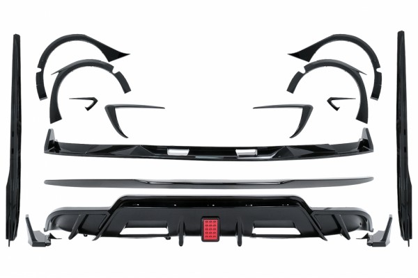 Επέκταση Aero Body Kit Κατάλληλο Για Tesla Model 3 (2017-2022) Διαχύτης Αέρα Προφυλακτήρα Και Θόλοι Τροχών Σε Μαύρο Χρώμα