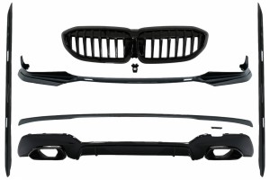 Πλήρες Κιτ Αμαξώματος Με Επεκτάσεις Κατάλληλες Για Bmw Σειρά 3 G20 Sedan G21 Touring (2018-και μετά) M340i Design, Μαύρες Άκρες