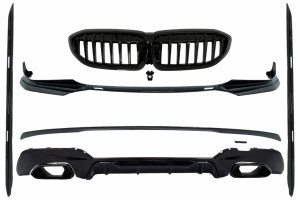 Πλήρες Κιτ Αμαξώματος Με Επεκτάσεις Κατάλληλες Για Bmw Σειρά 3 G20 Sedan G21 Touring (2018-και μετά) M340i Competition Design, Μαύρες Άκρες