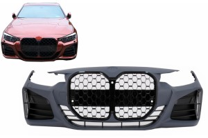 Μπροστινός Προφυλακτήρας Κατάλληλος Για Bmw Σειρά 4 F32 F33 F36 (2013-2017) Coupe Cabrio Gran Coupe M4 Design Μαύρη Μάσκα