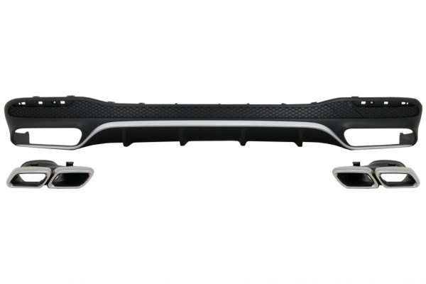 Διαχύτης Αέρα Πίσω Προφυλακτήρα Με Άκρα Σιγαστήρα Εξάτμισης Κατάλληλος Για Mercedes Gls Class X166 Suv Facelift (09.2015-2019) GLS63 Design