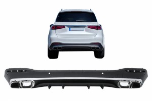 Διαχύτης Αέρα Πίσω Προφυλακτήρα Με Άκρα Σιγαστήρα Εξάτμισης Κατάλληλος Για Mercedes Gls Class X167 (2019-up) GLS63 Design