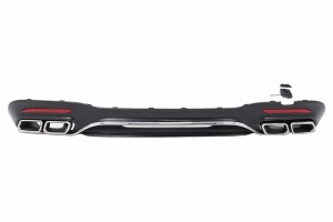 Διαχύτης Πίσω Προφυλακτήρα Με Χρώμιο Στις Άκρες Του σιγαστήρα, Κατάλληλος Για Mercedes S-Class W222 Facelift Sport Line (2017-2020) S63 Design