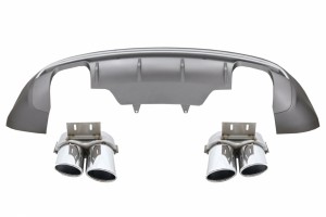 Διπλή Έξοδος Διαχύτη Αεροτομής Πίσω Προφυλακτήρα Κατάλληλο Για Audi Q5 8R Facelift (2013-2016) Standard Bumper Se