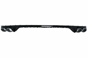 Διαχύτης Πίσω Προφυλακτήρα Με Διπλή Έξοδο Κατάλληλος Για Audi Q8 S-Line (2018-2023) Ασημί Άκρες