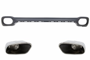 Διαχύτης Πίσω Προφυλακτήρα Και Τετράγωνες Απολήξεις Εξάτμισης Κατάλληλες Για Bmw X6 F16 V8 Design M-Tech Style