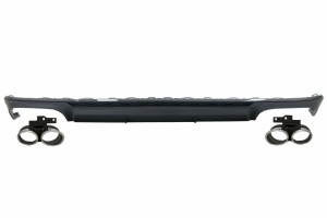 Διαχύτης Πίσω Προφυλακτήρα Με Απολήξεις Εξάτμισης Κατάλληλος Για Audi A6 C8 4K Avant Sedan (2018-και μετά) S6 Design Matte Black