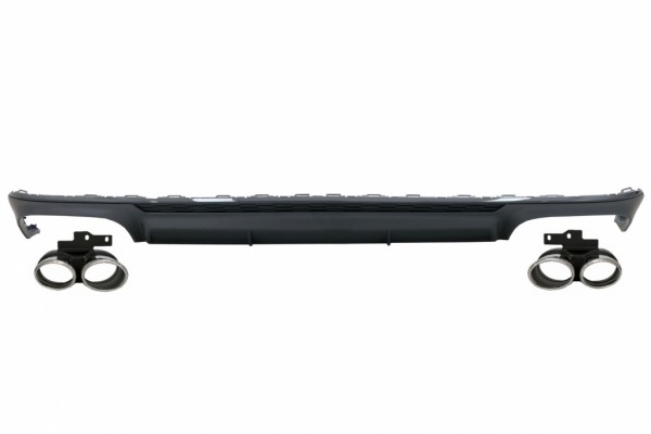 Διαχύτης Πίσω Προφυλακτήρα Με Απολήξεις Εξάτμισης Κατάλληλος Για Audi A6 C8 4K Avant Sedan (2018-και μετά) S6 Design Matte Black