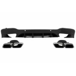 Πίσω Διαχύτης Κατάλληλος Για Mercedes Glc X253 Suv (2015-07.2019) GLC63 Μπούκες Σιγαστήρα Εξάτμισης Ασημί