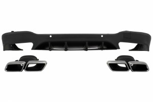 Πίσω Διαχύτης Κατάλληλος Για Mercedes Glc X253 Suv (2015-07.2019) GLC63 Μπούκες Σιγαστήρα Εξάτμισης Ασημί