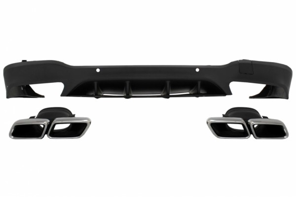 Πίσω Διαχύτης Κατάλληλος Για Mercedes Glc X253 Suv (2015-07.2019) GLC63 Μπούκες Σιγαστήρα Εξάτμισης Ασημί