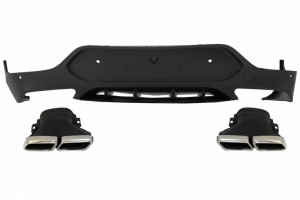 Πίσω Διαχύτης Με Άκρα Σιγαστήρα Εξάτμισης Κατάλληλος Για Mercedes Glc Coupe C253 Sport Line (2015-2019) GLC63 Design Chrome Άκρα