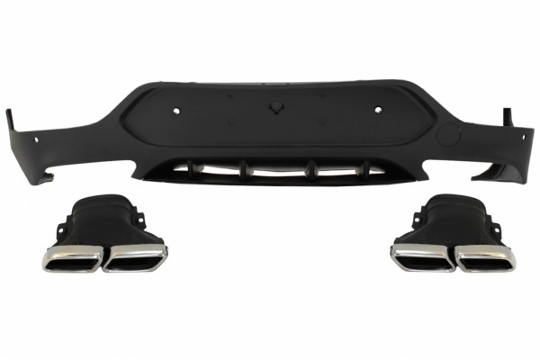 Πίσω Διαχύτης Με Άκρα Σιγαστήρα Εξάτμισης Κατάλληλος Για Mercedes Glc Coupe C253 Sport Line (2015-2019) GLC63 Design Chrome Άκρα