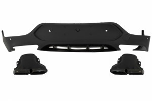 Πίσω Διαχύτης Με Άκρα Σιγαστήρα Εξάτμισης Κατάλληλος Για Mercedes Glc Coupe C253 Sport Line (2015-2019) GLC63 Design Black Tips