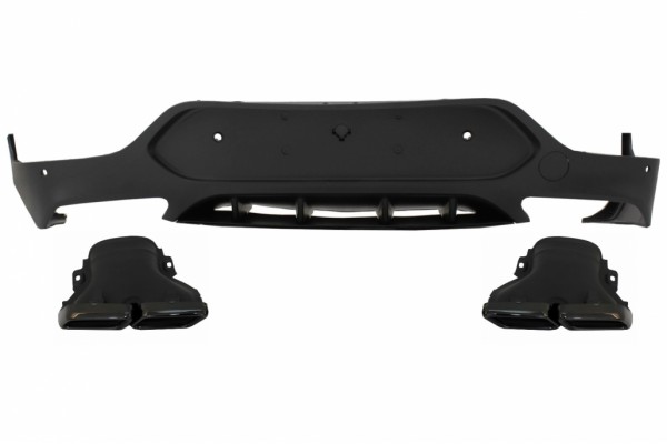 Πίσω Διαχύτης Με Άκρα Σιγαστήρα Εξάτμισης Κατάλληλος Για Mercedes Glc Coupe C253 Sport Line (2015-2019) GLC63 Design Black Tips