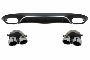 Πίσω Διαχύτης Με Απολήξεις Εξάτμισης Κατάλληλος Για Mercedes E-Class C238 A238 Amg Sport Line Coupe Cabrio (2016-2019) E53 Design Silver Edition