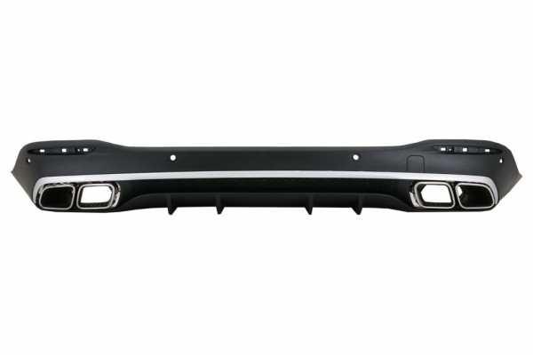 Πίσω Διαχύτης Με Ασημί Άκρα Σιγαστήρα Εξάτμισης Κατάλληλος Για Mercedes Gle W167 Suv V167 Sport Line (2019-up) Gle 63 Design