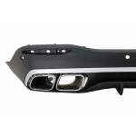 Πίσω Διαχύτης Με Ασημί Άκρα Σιγαστήρα Εξάτμισης Κατάλληλος Για Mercedes Gle W167 Suv V167 Sport Line (2019-up) Gle 63 Design