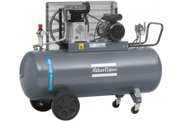 Atlas Copco 4116000436 Αεροσυμπιεστης Με Ιμαντα 200LT - 3.0HP 2.2KW / 10BAR, AC31E200HDOL 230/1/50