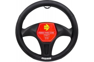 MOMO Κάλυμμα Τιμονιού Street Μαύρο-Γκρι 38-39cm - SWC018BG