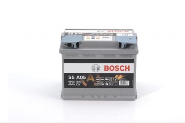 BOSCH ΜΠΑΤΑΡΙΑ S5 AGM START-STOP BLACK LINE (60Ah/680A) ΔΕΞ. 242x175x190