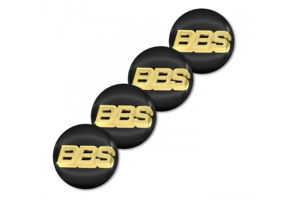 Κεραμικά Αυτοκόλλητα Ζαντών BBS 65mm Μαύρο/Χρυσό  FT-BBS001-G