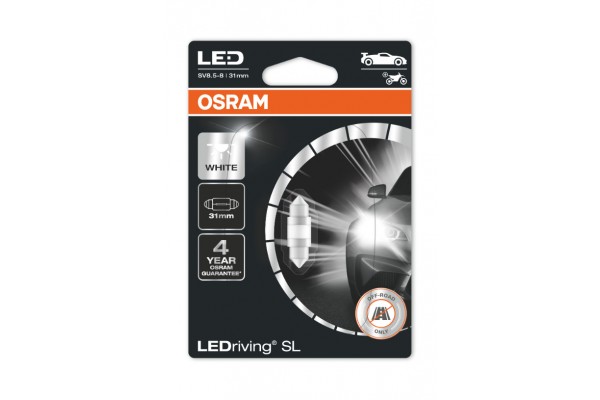 Osram Festoon (31 mm) SV8.5-8 LEDriving SL White 6000K 12V 6438DWP-01B