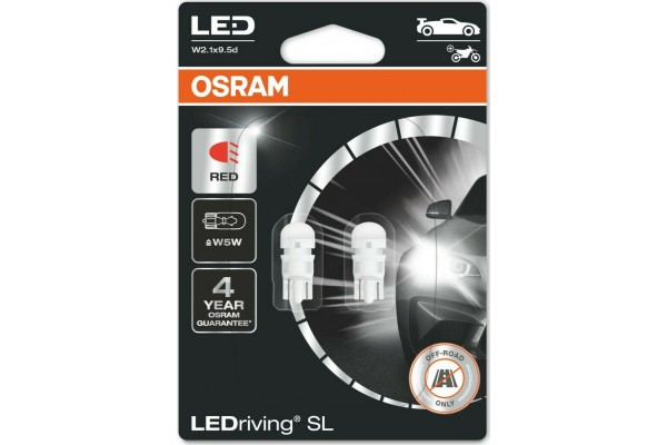 Osram W5W LEDriving SL Red 12V 2825DRP-02B