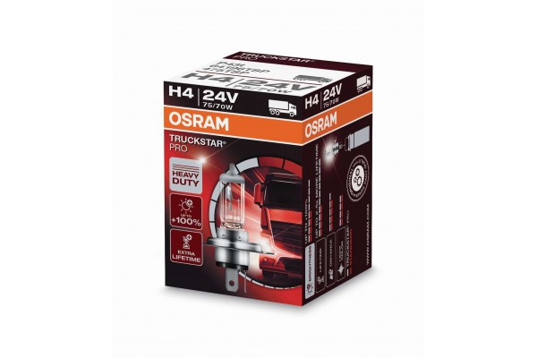 Osram H4 24V 75/70W P43t Truckstar PRO +100% 64196TSP