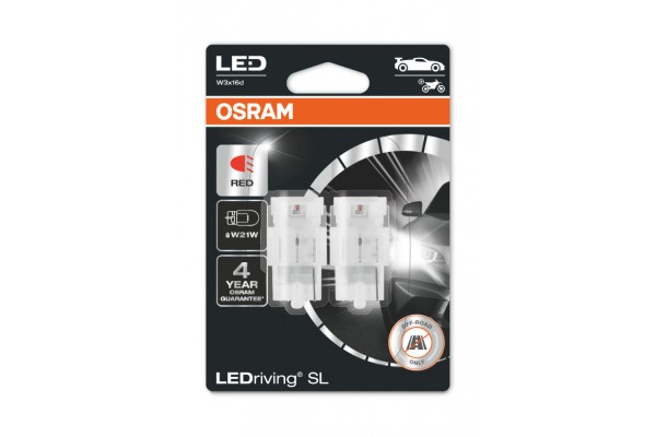 Osram W21W LEDriving SL Κόκκινο 2τμχ. 7505DRP-02B