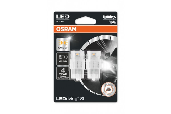 Osram W21W LEDriving SL Θερμό 2τμχ. 7505DYP-02B