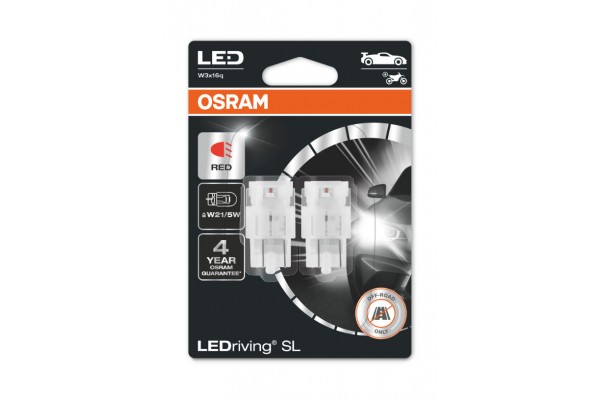 Osram W21/5W 12V 2.7W LEDriving SL Red 7515DRP-02B