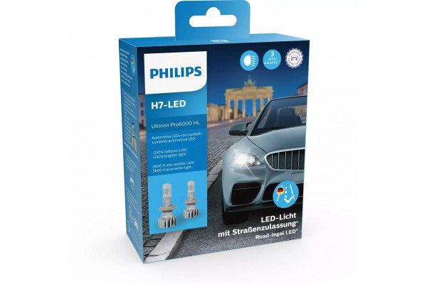 Philips H7 Ultinon Pro6000 LED 12V 20W 5800K PX26d 11972U6000X2