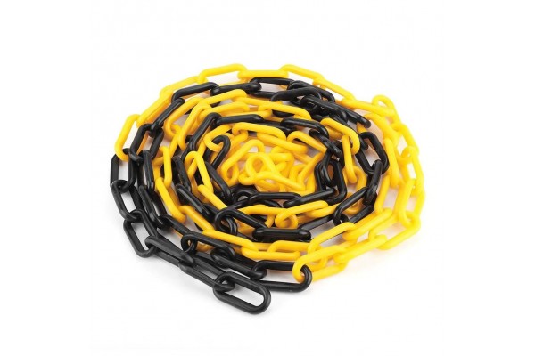 Πλαστική αλυσίδα σε κίτρινο και μαύρο χρώμα μήκους 25 μέτρων 1 ΤΕΜ